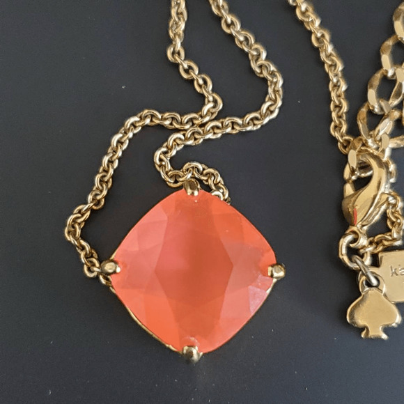 Kate Spade New York Cause a Stir Neon Pink Necklace Gold Plated Dainty Casual - Picture 7 of 7